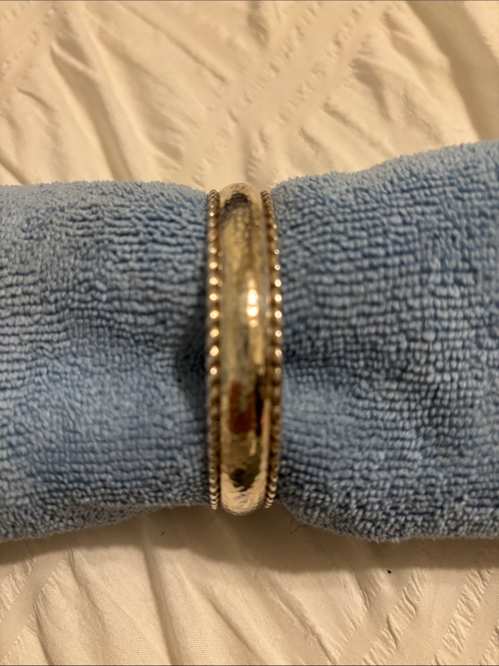 Brighton Silver-Tone Beaded Edge Bangle Bracelet